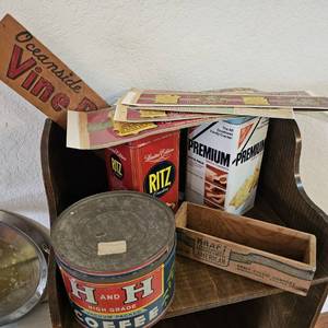lot 813 image: AntiqueVintage Food Containers, Labels