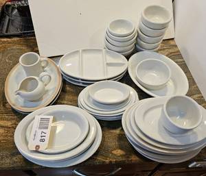 lot 817 image: Asst ironstonestoneware dishware