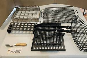 lot 833 image: Grilling Accessories fish baskets, jalepeno cooker, vege grates, etc.