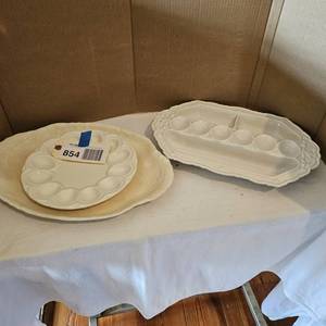 lot 854 image: (2) Egg Plates, (1) Service Platter