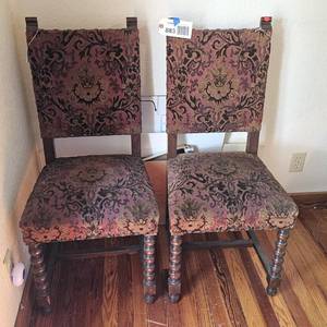 lot 883 image: Antique Chairs (tapestry)