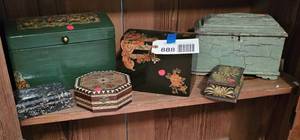 lot 888 image: Jewelry boxes and dresser boxes