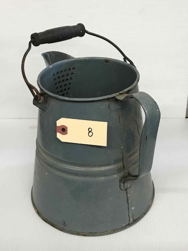 lot 8 image: Gray Enamel Coffee Pot