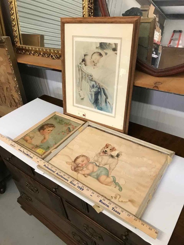 lot 11 image: (3) Old Prints Children
