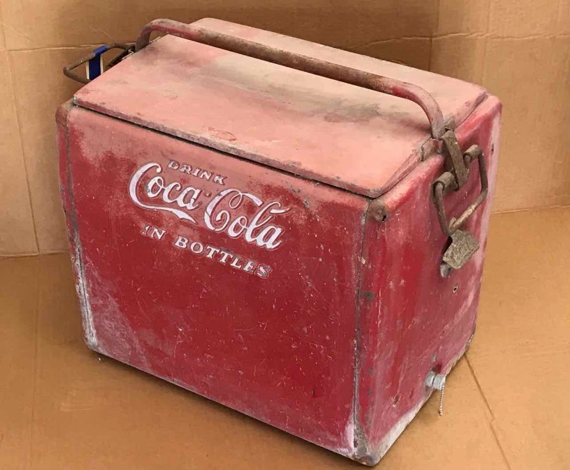 lot 36 image: Old Rusted Coca-Cola Chest