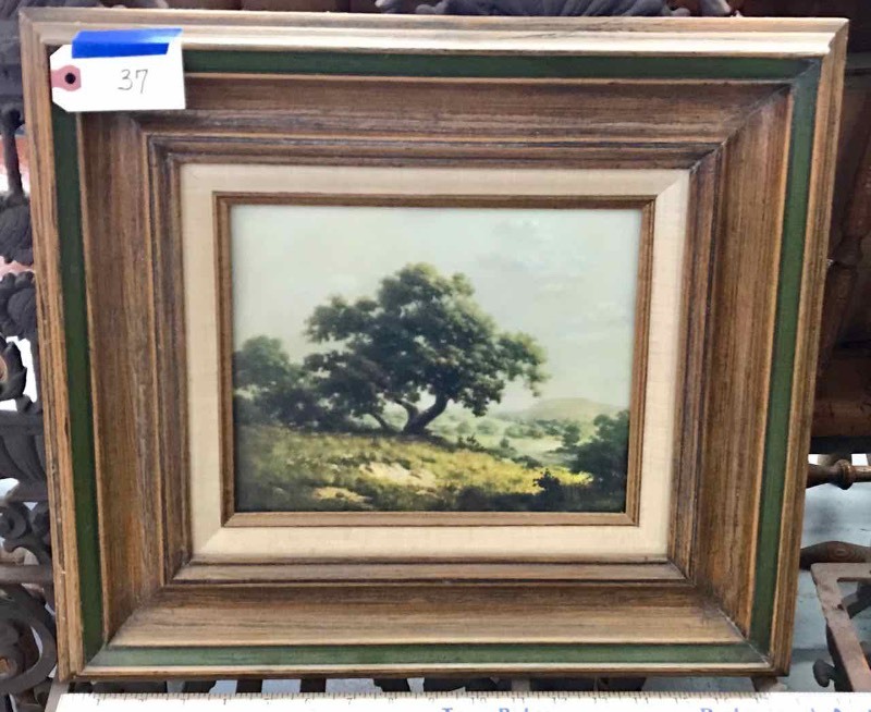 lot 37 image: (1) Framed Print, Windberg Oak Tree & Hills