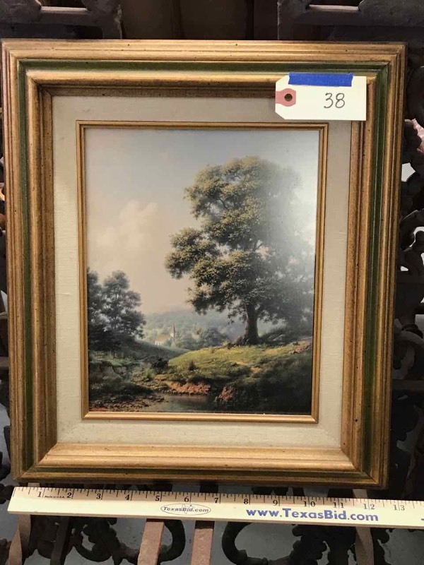 lot 38 image: (1) Framed Print, Windberg Oak Tree & Church