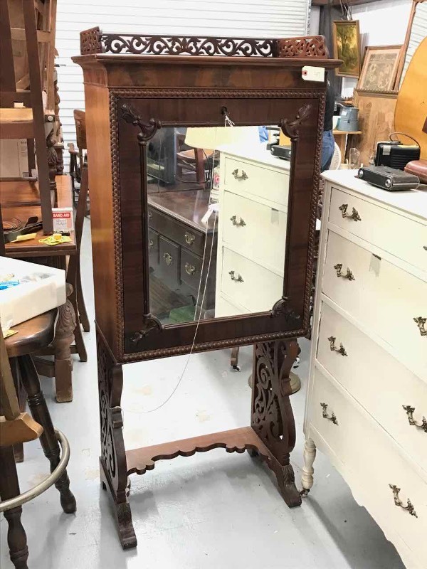 lot 47 image: Antique Writing Desk, Drop Front with Mirror
