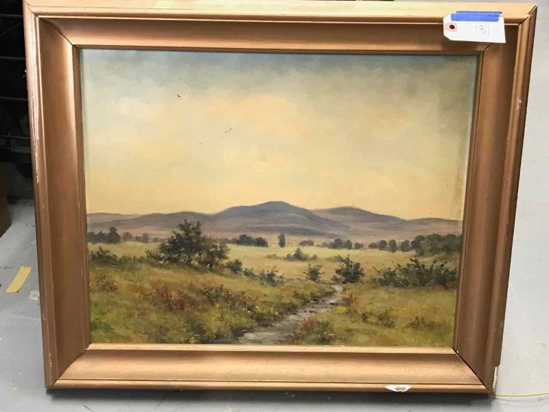 lot 131 image: Original Painting  G. Herold, Field & Mountain