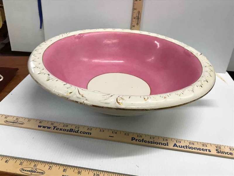 lot 150 image: Mellor & Co. Etruria Wash Bowl (Pink stripe)