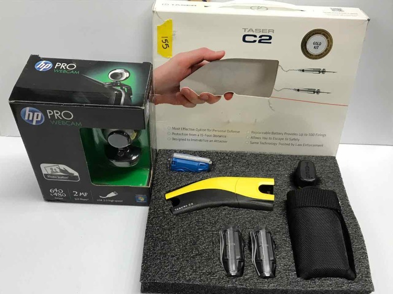 lot 155 image: CS Taser & HP Pro Webcam