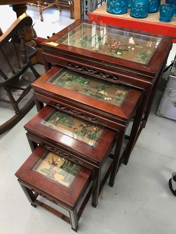 lot 211 image: Oriental Nesting Tables (4)
