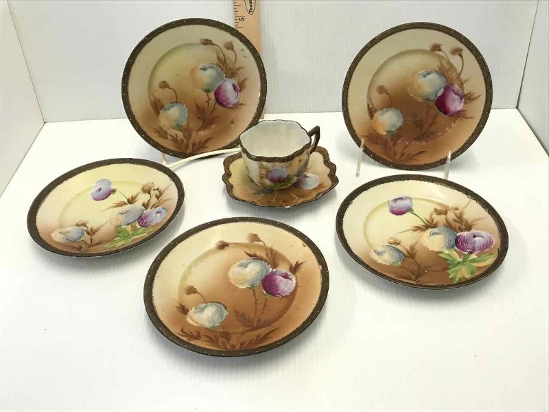 lot 234 image: Nippon, Jonroth Studios (5) 6 Plates, (1) Cup & Saucer