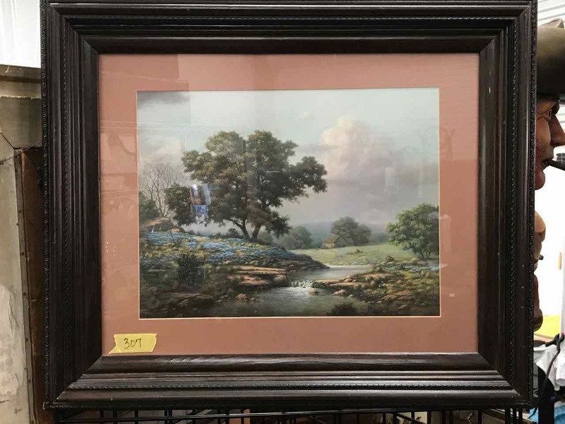 lot 307 image: Framed Print Mark Pettit, Oak Tree & Stream