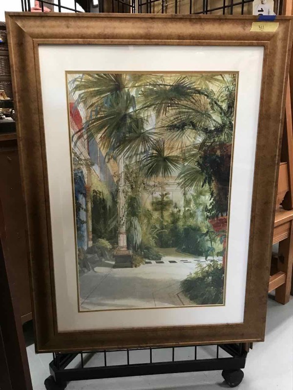lot 311 image: Framed Print Palm Patio