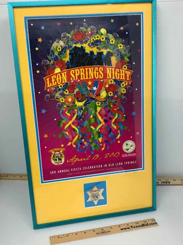 lot 327 image: Framed Poster 2013 Leon Springs Night, 3rd Annual Fiesta Celebration