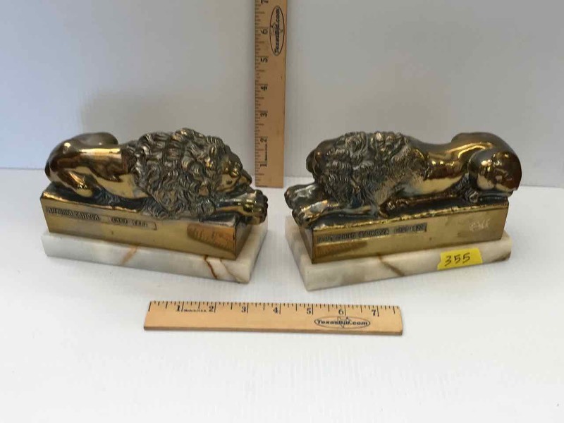 lot 355 image: Brass Lions