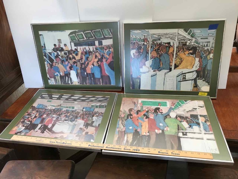 lot 360 image: (4) Framed Prints Stock Floor