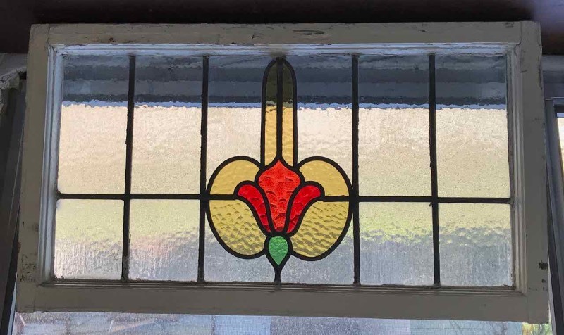 lot 370 image: Stained Glass Window Panel
