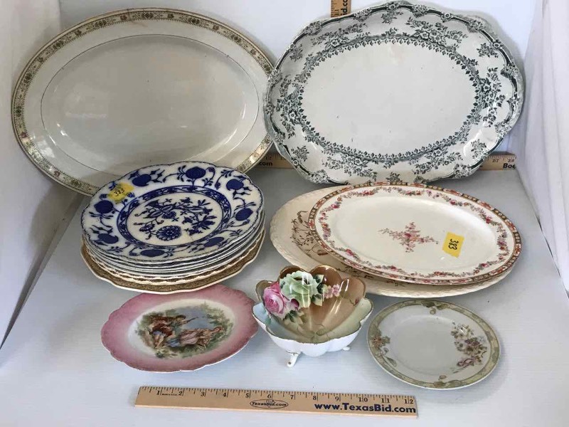 lot 383 image: (11) Assorted PlattersPlates Johnson Bros., JHW & Sons England, Aynsley England, Vernon Kilns, Nippon, Etc.