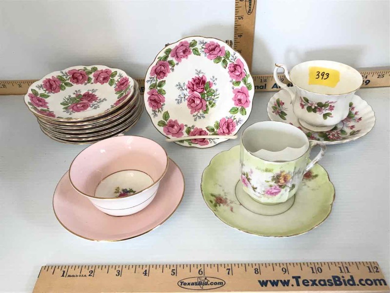 lot 393 image: (11)Bone China  Plates, Cups with Saucers