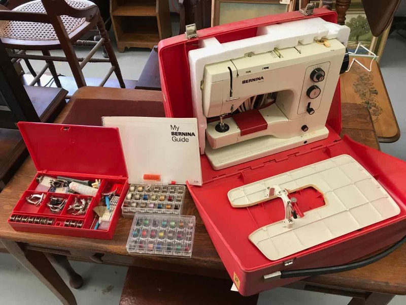 lot 506 image: Bernina 830 Sewing Machine with Red Carry Case