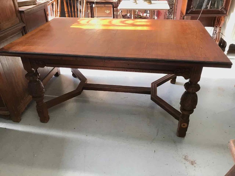 ではの ヤフオク! - アンティークAngelus Furniture Co.大型ウッドテ... します