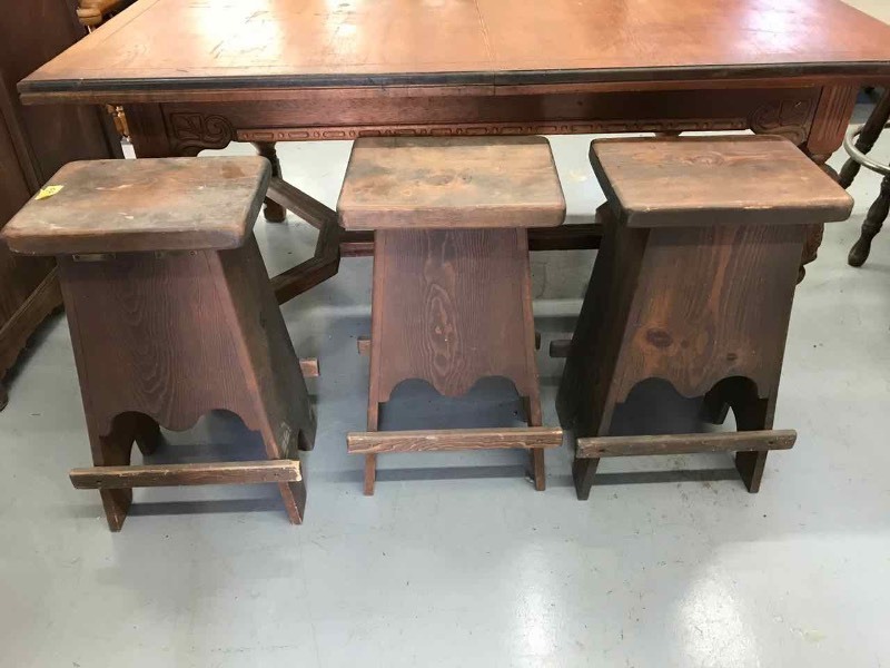 lot 514 image: (3) Wood Stools