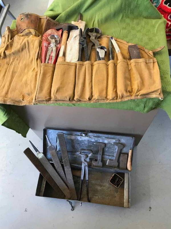 lot 24 image: Farriers Box with Tools