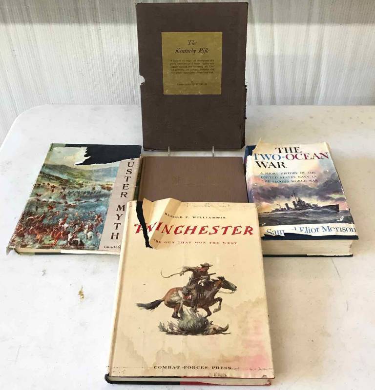 lot 101 image: (4) Books Kentucky Rifle, Winchester, Two-Ocean War, Custer Myth
