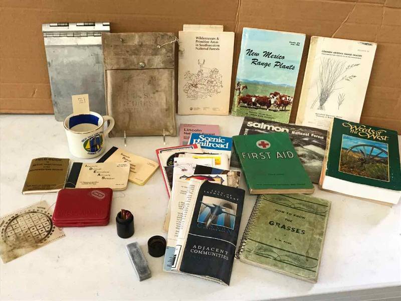 lot 107 image: Maps, First Aid Book, Books about Identifying Field Grasses, Etc.