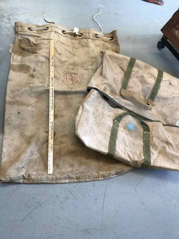 lot 110 image: (2) Big USFS Heavy Canvas Bags