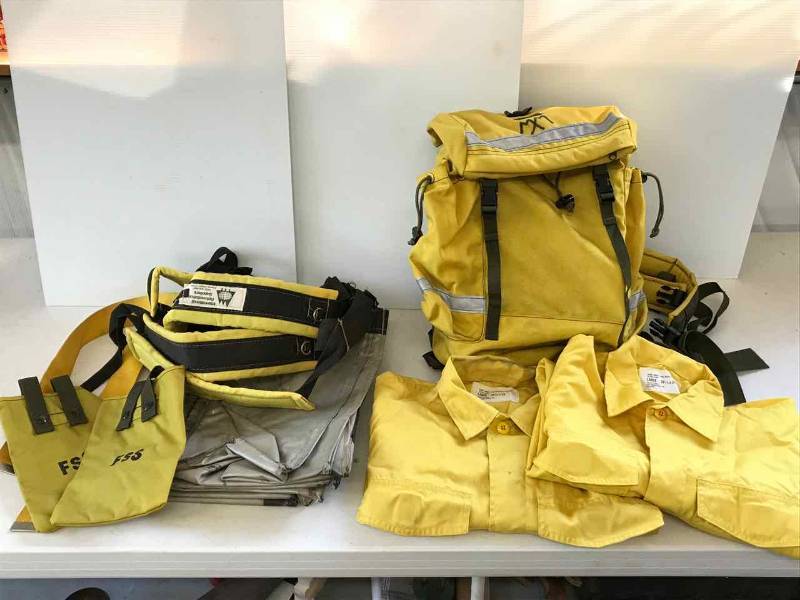 lot 111 image: Yellow Fire Back Pack, Belt Packs