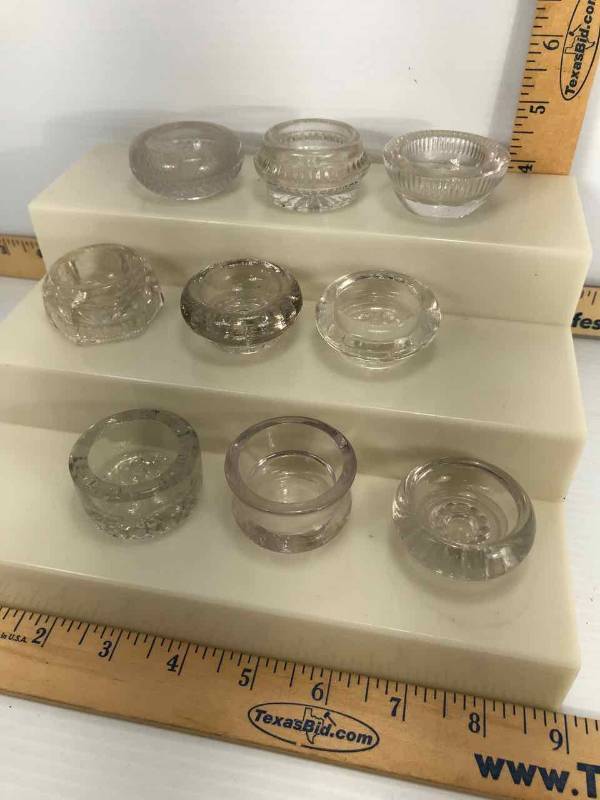 lot 152 image: Clear Glass Salt Cellars