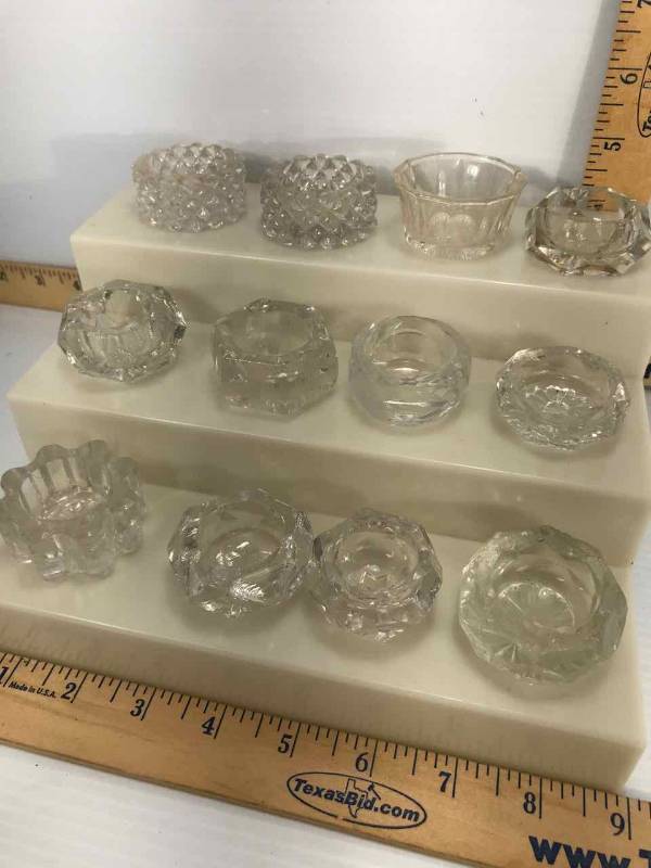 lot 154 image: Clear Glass Salt Cellars