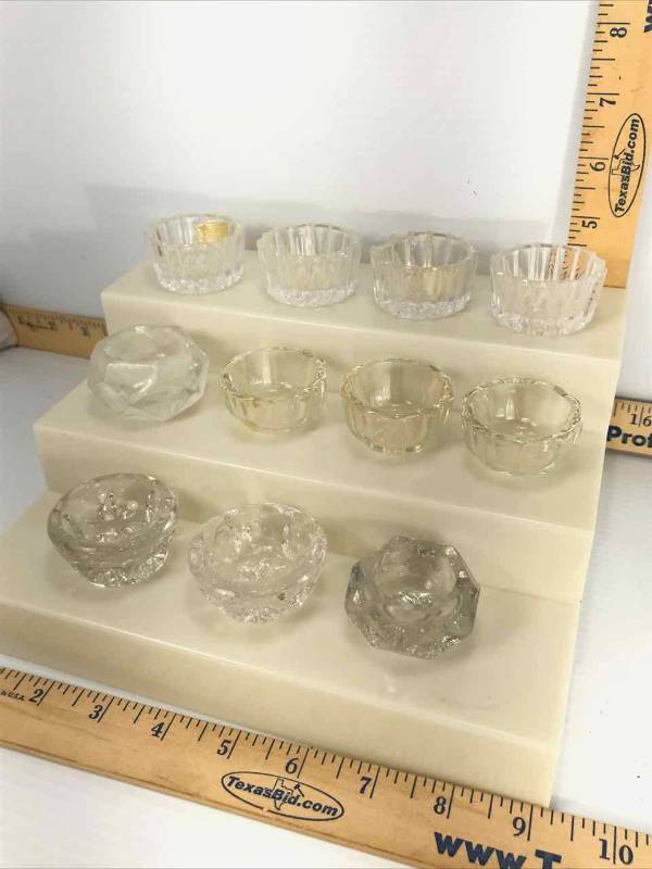 lot 155 image: GlassCrystal Salt Cellars