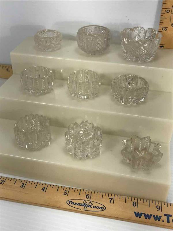 lot 157 image: Salt Cellars Clear Glass, PressedCut, Crystal