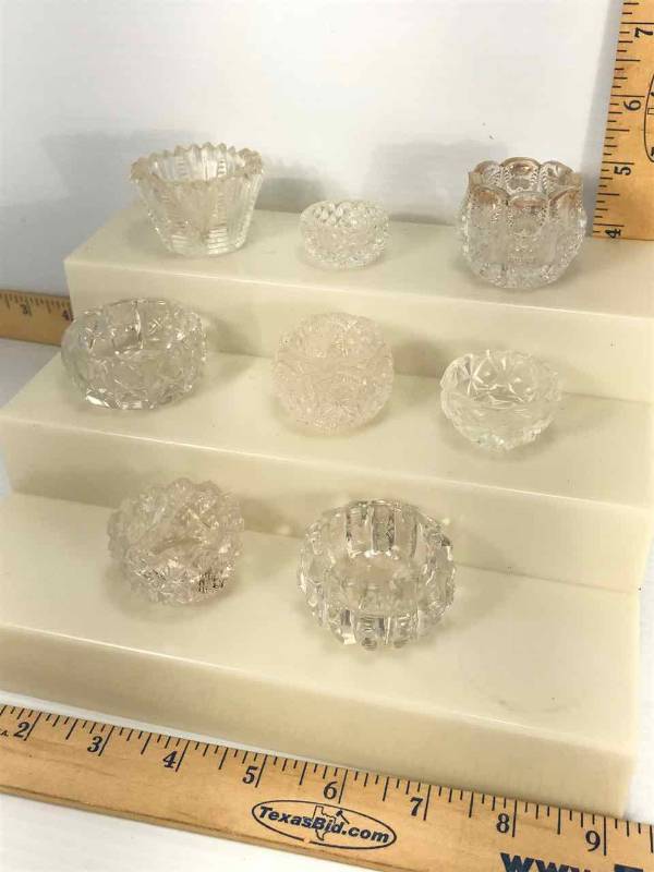 lot 158 image: Salt Cellars Clear Glass, PressedCut, Crystal