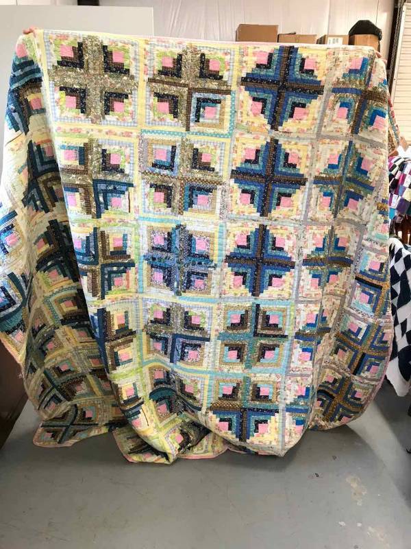 lot 183 image: Quilt  (showing wear, edges worn)