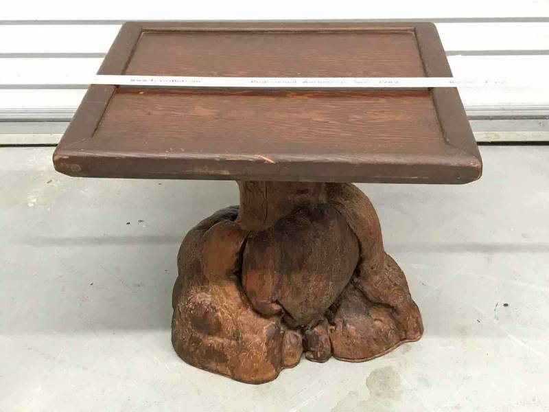 lot 244 image: Extremely Unique Magnificent Burled Tree Stump End Table