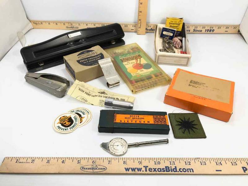 lot 252 image: Dietgen Map Measure, 3-Hole Punch, Asst. Office Supply Items, Etc.