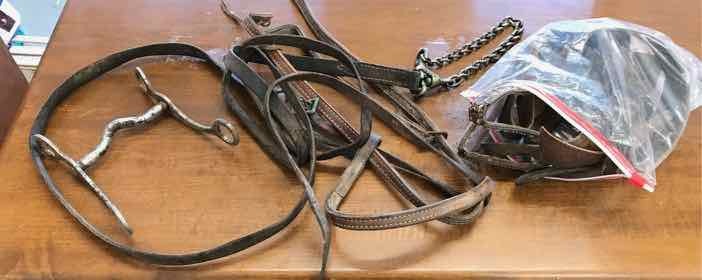 lot 410 image: Asst. Pieces of Leather & bridle