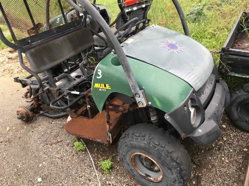 Parts/Salvage Three Kawasaki Mule 610, lots of rust, unknown condition