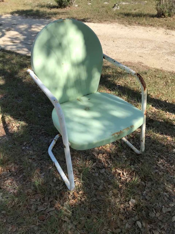 lot 51 image: Green Metal Chair