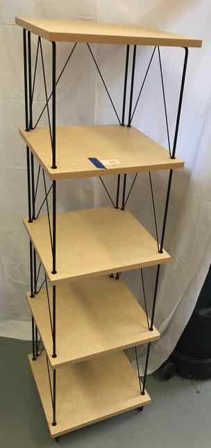 lot 57 image: Office Stand (Black Wire & Blonde Laminate)