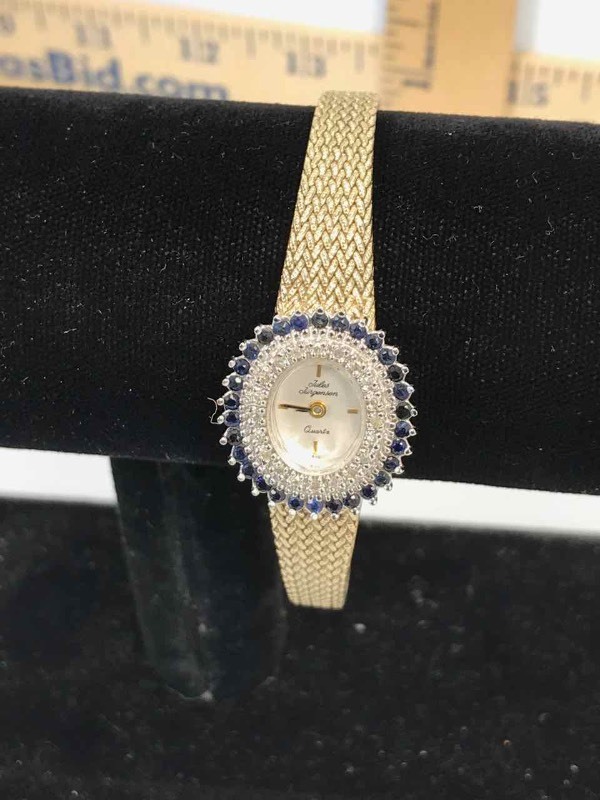 lot 100 image: Wrist Watch Vintage Jules Jurgensen Quartz with Oval Accented Face