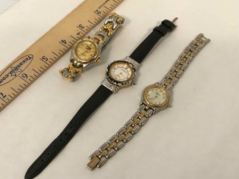 lot 137 image: (3) Wrist Watches  Fossil, Tommy Hilfiger, Liz Claiborne
