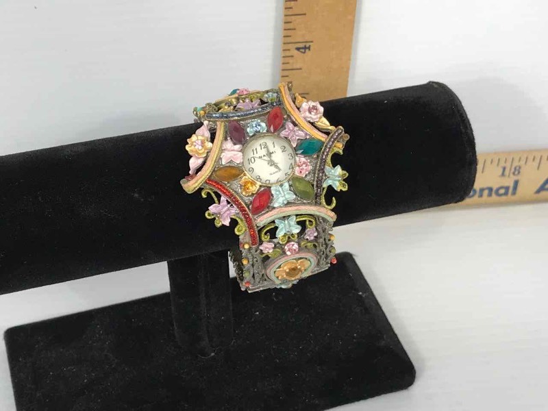 lot 139 image: (1) Narmi Wrist Watch (very colorful, highly decorated)