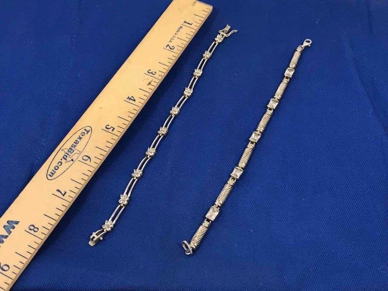 lot 155 image: (2) Bracelets  Sterling Silver with Cubic Zirconia
