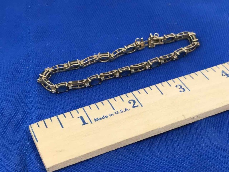 lot 162 image: Bracelet Sapphire & Diamond 14K Gold
